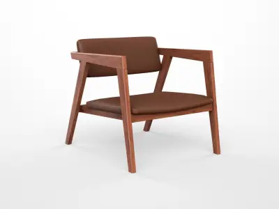 Eclipse Arm-Chair leather Low-poly 3D model