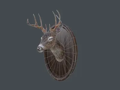 Deer Head Taxidermy Low-poly 3D model
