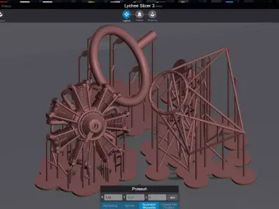 Radial engine PZL-3S for PZL-106A Kruk 3D print model