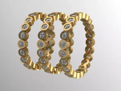 Diamond classic Ring to print 3 Sizes 3D print model