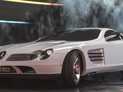 Mercedes Benz SLR With Physics Simulation Low-poly 3D model