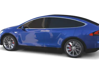 Tesla Model X Blue 3D model