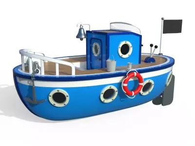 Cartoon Ship 3D model