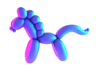 Pony Horse Balloon Decoration Props Second Life toy 3D print model