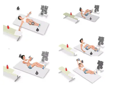 5 ABS exercises  3D model