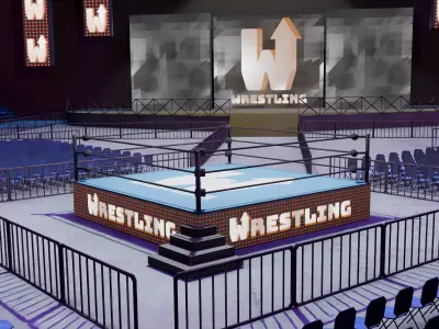 VR Wrestling Ring Low-poly 3D model