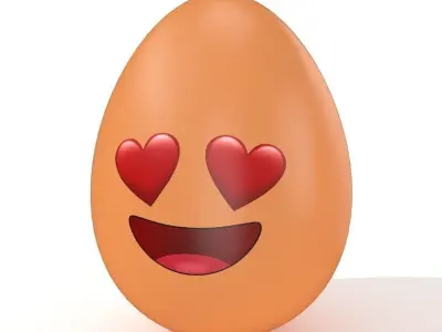 Egg Cracked Emoji N020 Low-poly 3D model