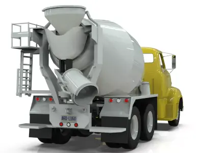 Vintage COE Tandem Axle Cement Mixer Truck  3D model