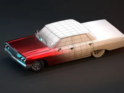 3D low poly rigged car model Low-poly 3D model