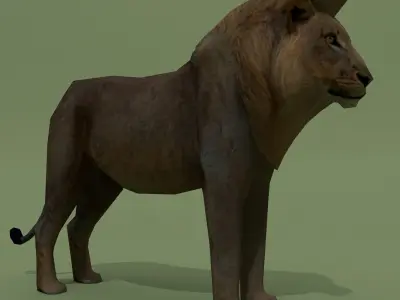 LowPoly Lion Low-poly 3D model