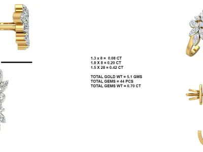 set of luxury earrings 3D print model