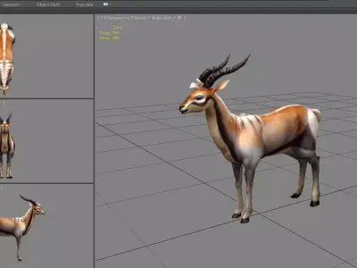 Cartoon gazelle Low-poly 3D model