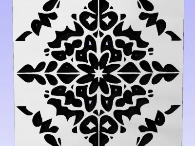 Symmetric ornament stencils for laser cut or CNC carving 3D Model Collection