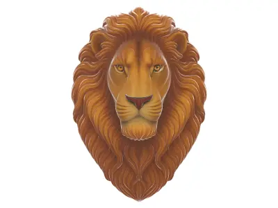 Majestic Lion Head Wall Sculpture Regal King of Beasts 3D print model