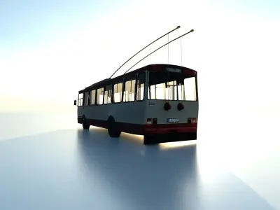 Soviet Trolleybus Low-poly 3D model