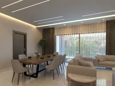 Modern apartment interior Scene 3D model Low-poly 3D model