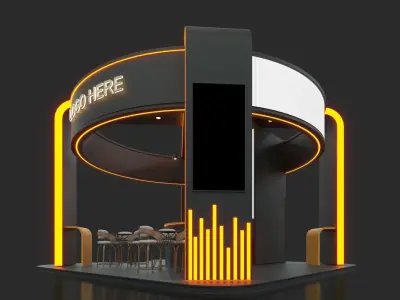 Exhibition Stand - 6m x 6m 3D model 3D model 3D model 3D model