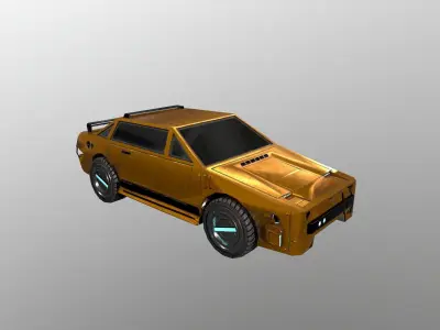  Cyberpunk City - Car 3  Low-poly 3D model