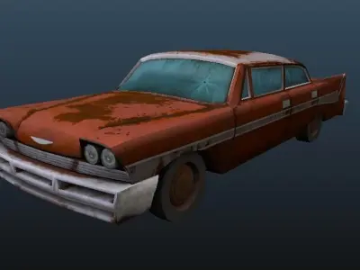 OLD Rusty Car Low-poly 3D model