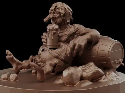 Troll with Beer 3D print model