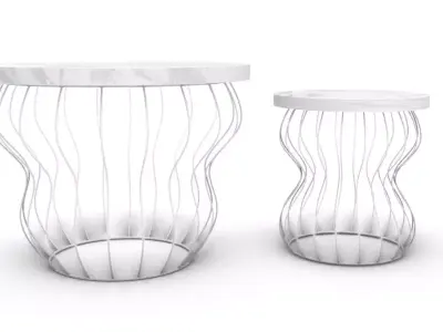 Marble Coffee Table Set Free 3D model