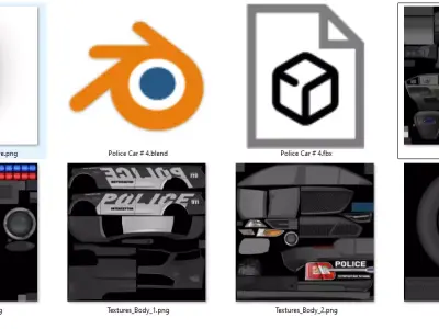 Police car pack Low-poly 3D model