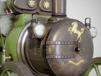 Steam Tractor - Aveling Barford Low-poly 3D model