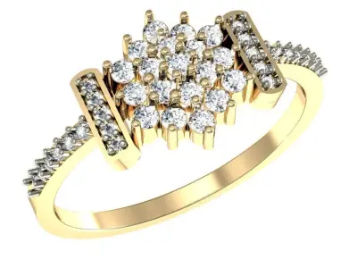 Ladies Diamond Ring Elegant Design 3D print model