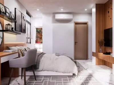 Interior Bedroom Low-poly 3D model