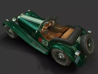 Jaguar SS100 Low-poly 3D model