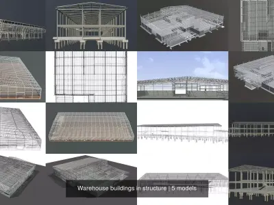 Warehouse buildings in structure 3D Model Collection