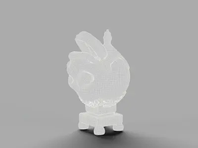 Skull stand Low-poly 3D model