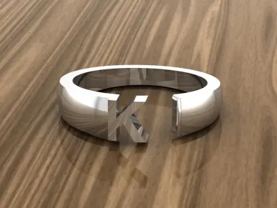 Alphabet Ring K 3D print model purchase