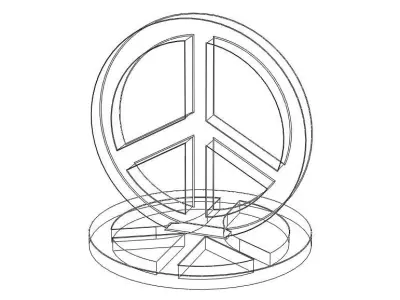 Plastic Peace Symbols Stand 3D print model
