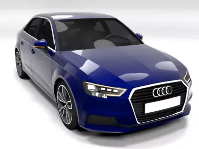 AUDI A3 SEDAN 2017 Low-poly 3D model