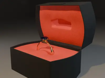 Gold Ring with Stand 3D model
