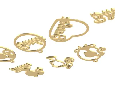 1002 - 7 Barbie Pendant 3D print model