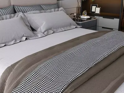 Modern Minimal Master Bedroom 3D model