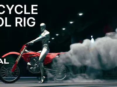 Motorcycle Control Rig for Unreal Engine 3D model