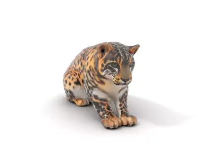 Spotted Leopard Realistic model pack Low-poly 3D model