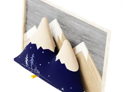  Decorative mountain pillow and decorative wall panel  3D model