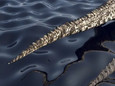 Crocodile Family In Water 3D model
