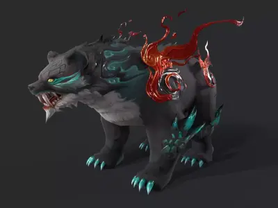 Bear mount Low-poly 3D model