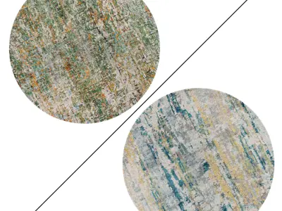 Round Rug Set 130 3D model