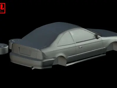 Honda Civic 6th Gen EM1 Si Coupe 1999-2000 3D print model