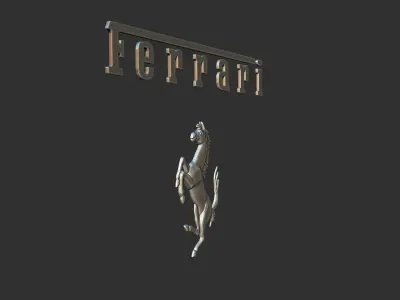 Ferrari Prancing Horse Logo Bas Relief for CNC 3D Print STL 3D print model