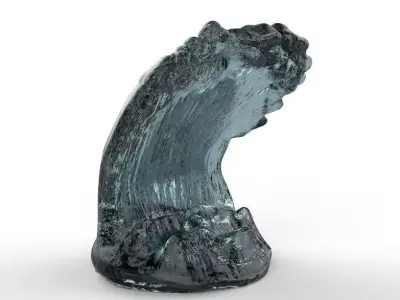 Waves 2 glass sculpture 3D print model