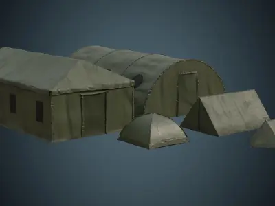 Tent Collection 1B Low-poly 3D model