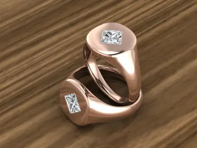 Diamond Jewelry Ring 3D print model 6