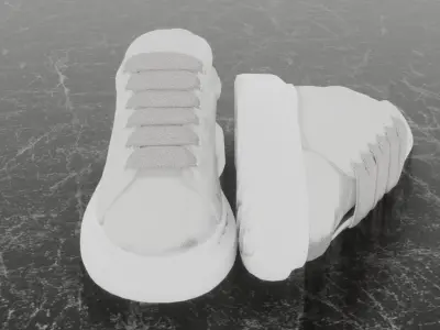 ALEXANDER MCQUEEN 3D SHOES - GREY GLITTER Low-poly 3D model